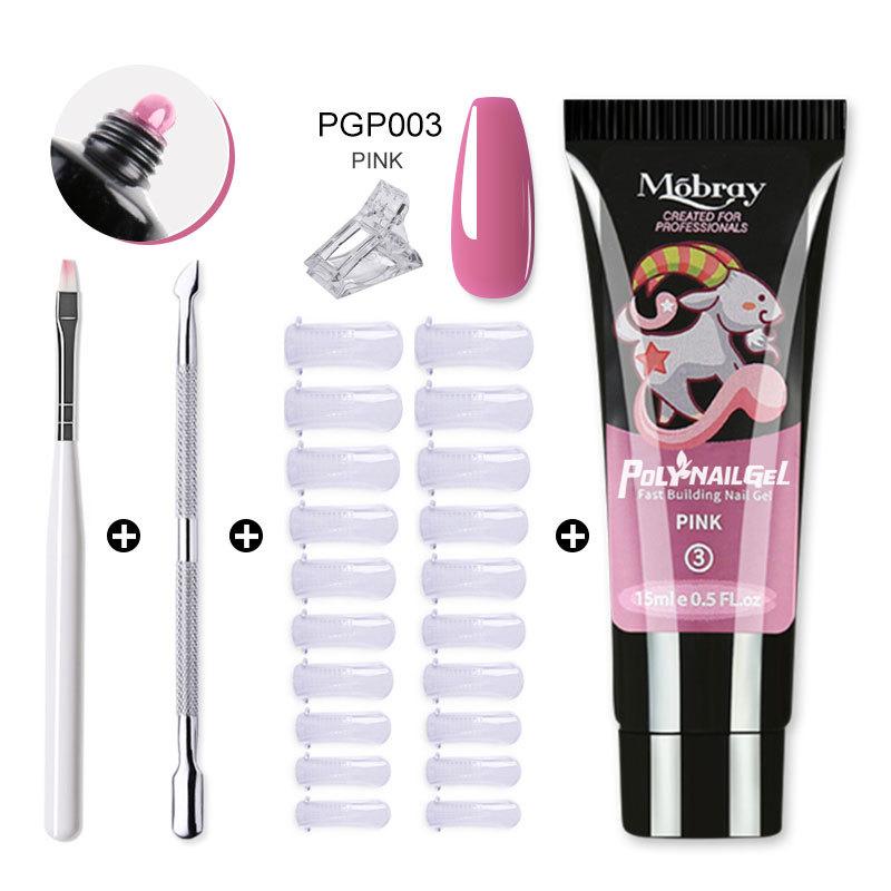 Nail Crystal Extension Gel Kit Quick Build Crystal Model Gel UV Light Cure Clear 30ml Professional Nail Art Supplies