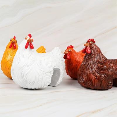 Creative Handicraft Hen Figurine Resin Art Unique Chicken Sculpture Cartoon Garden Statue Housewarming Gift