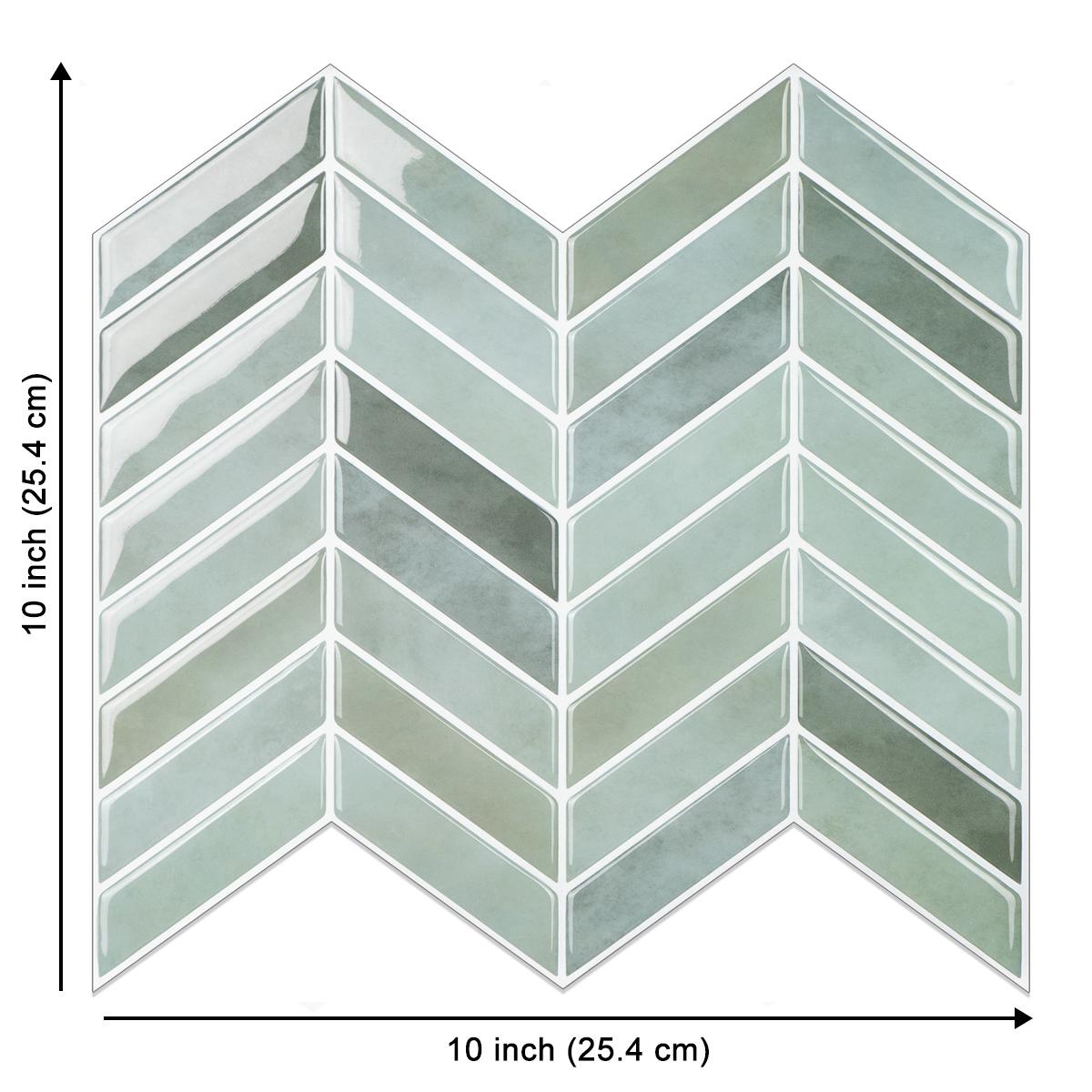 

10 Sheets Herringbone Wall Sticker Waterproof Tile Decals Peel and Stick Wallpaper Easy to Install for DIY Home Renovation 10 Sheets