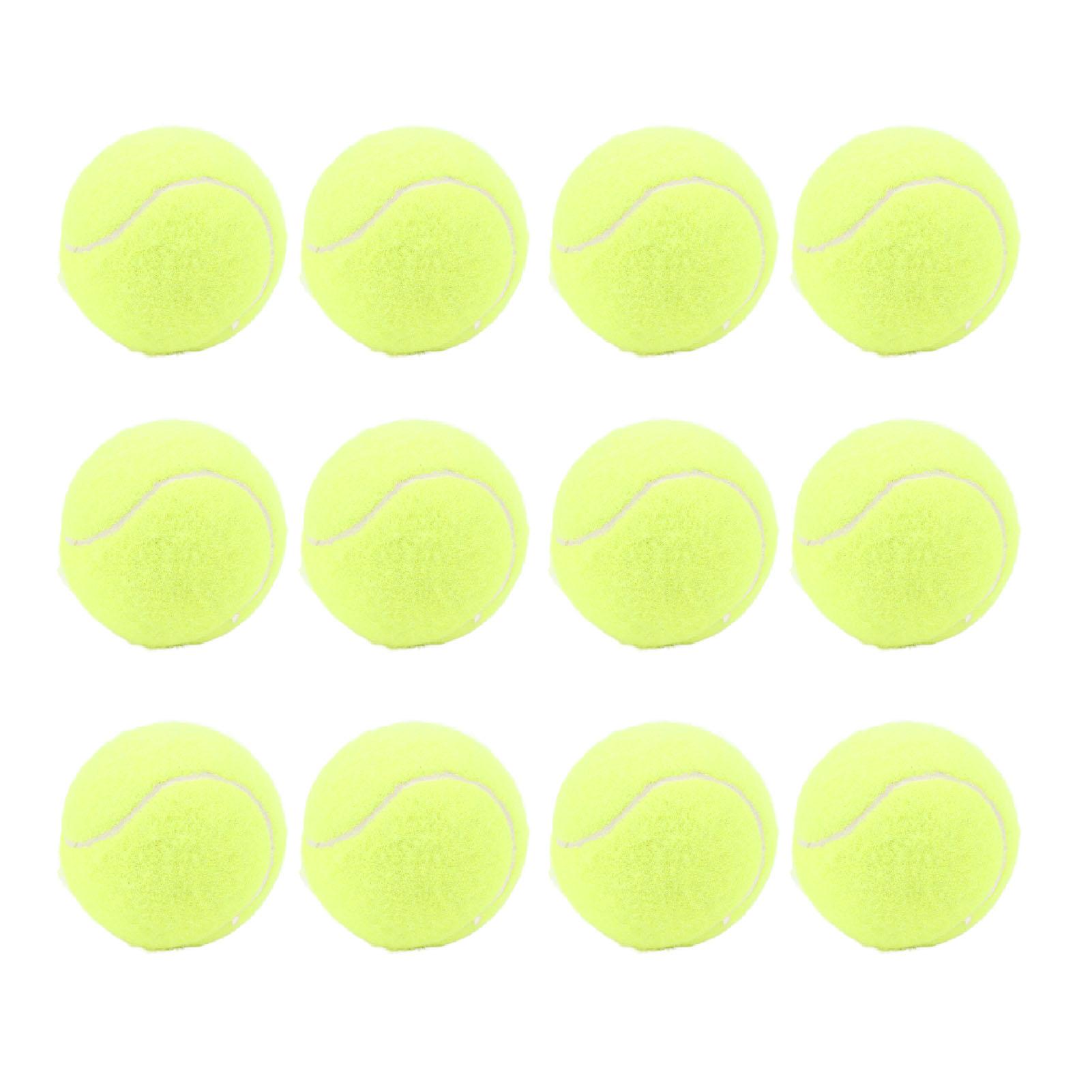 

12 упаковок теннисных мячей, резиновые войлочные тренировочные теннисные мячи с сумкой для хранения Yellow