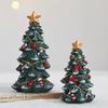 Miniature Desktop Christmas Tree Resin Festive Decor Holiday Gift Set For Xmas Party Home Tabletop Decoration Photo Background
