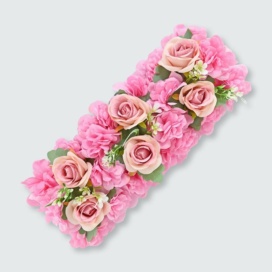Artificial Rose Garland with Long Row Design Customizable Minimalist Arrangement for Wedding Decorations
