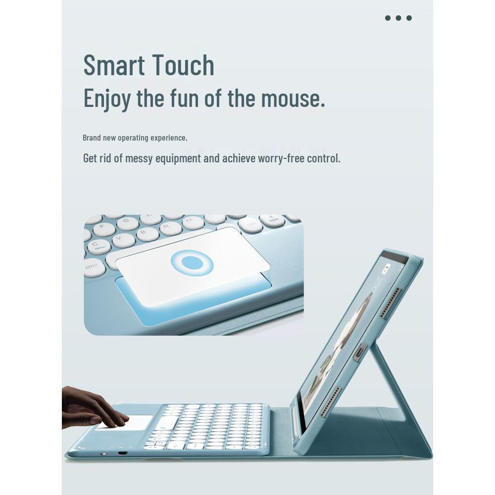 2021 iPad Pro 11 Bluetooth Keyboard Case: Round Keycap, Detachable Magnetic Apple Magic Shell for Air4