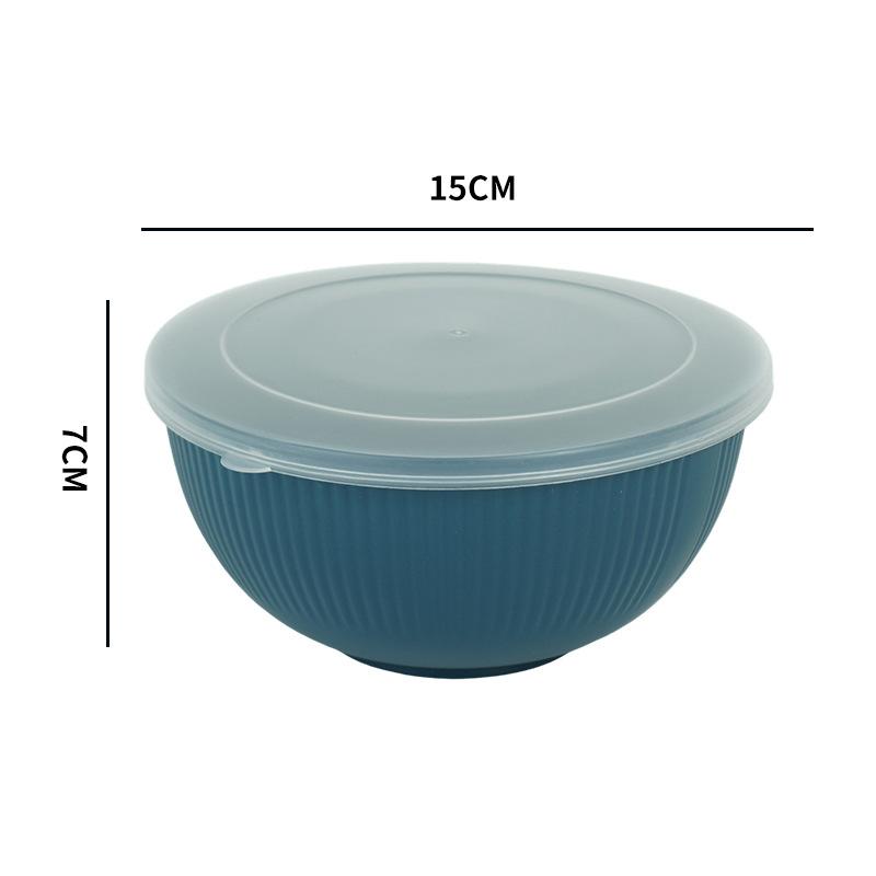 Vertical-Stripe Creative Homeware High-Capacity Stylish Food Storage Bowl