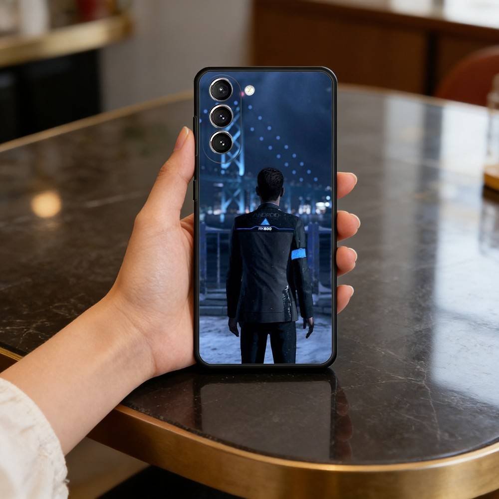 D-Detroit Become-Human Phone Case For Samsung S25,24,23,22,30,21,10,9,Ultra,Plus,Lite,FE,4,5 G Soft Black Case Samsung S30Ultra5G