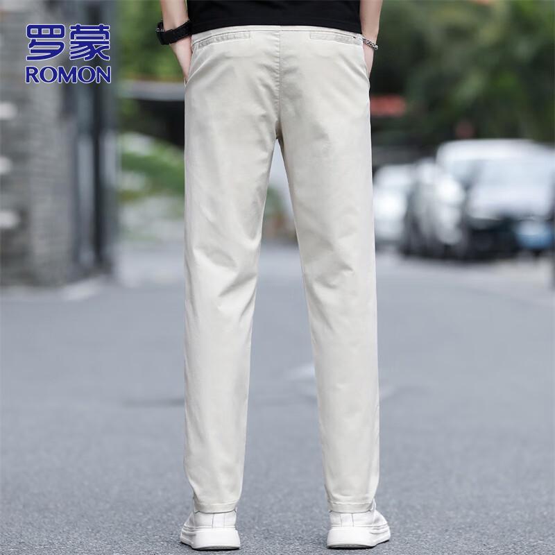 ROMON Men's Ice Silk Straight Casual Pants