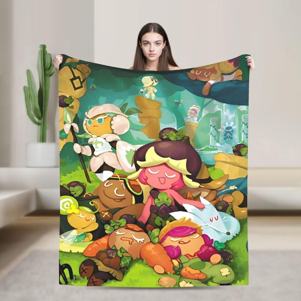 Cookie Run Kingdom Fleece Blanket  Novelty Throw Blanket for Bed Sofa Couch 200x150cm Quilt