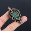 Blue Turquoise Handmade Gemstone Pendant, 999 Copper Wire Wrapped Antique Jewelry Pendant, For Engagement Gift