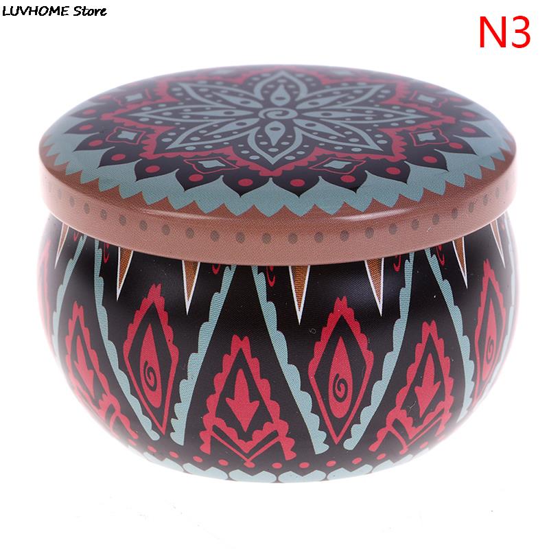 Retro Luxury Candle Jars Holder Storage Case Empty Tin Box Round Container with Lid Small Diy Candle Making Wedding Sweet Gifts