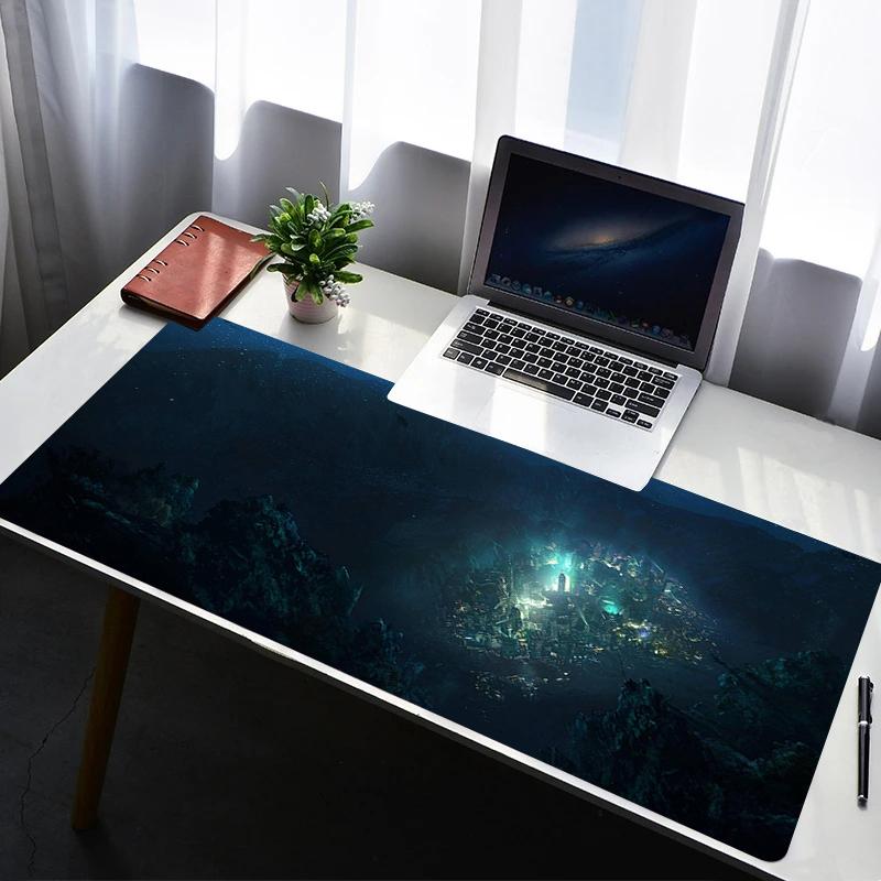Mauspad PC Gamer Schrank Tastatur Büro Schreibtischmatte Matten B-Bioshock Gaming Zubehör Anime Computer XXL Großer Tisch Mäusematte