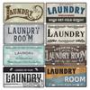 Vintage Laundry Plaque Metal Metal Sign Vintage License Plate Wall Decor Laundry Room Washroom Door Wall Decoration