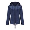 Women Spring Solid Color Long Sleeve Lightweight Hooded Collar Outdoor Raincoat Cropped Cardigan Jacket S-3XL