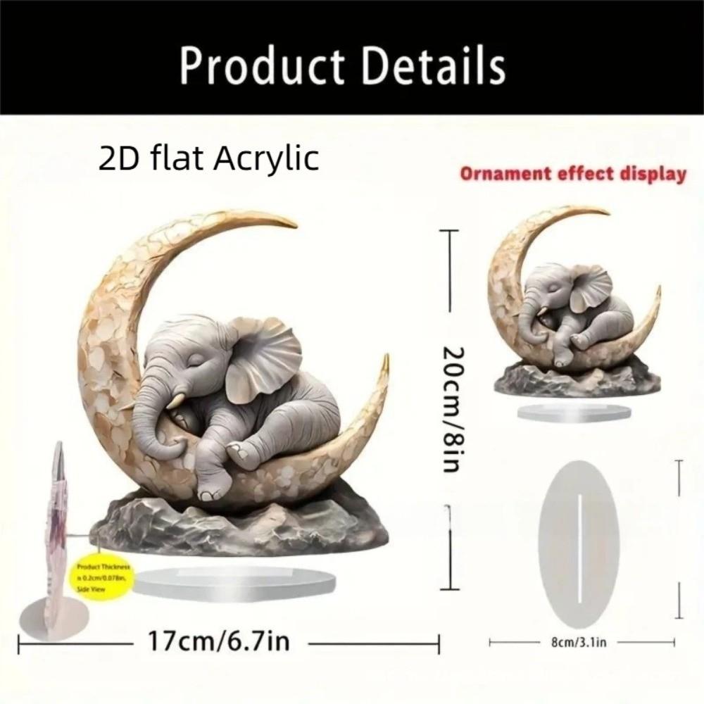 2D Design Islamic Desktop Ornament Flat Acrylic Standing Tabletop Crescent Moon Lantern Elegant Crescent Beautiful Ornament