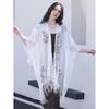 Women's Shawl Wrap for Weddings and Parties Comfortable Fringed Shawl Wearable Wrap for Travel Beach Parties