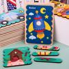 Cartoon Animal Double-sided Strip Wooden Puzzles Kids Montessori Jigsaw Game Baby Educational Toys for Children