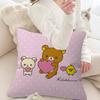 Cute Cartoon Rilakkuma Pillow Covers Cartoon Sofa Decorative Home Doublesided Printing Short Plush Cute Cushion Cover