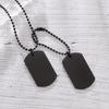 Stainless Steel Double Sided Polished Military Pendant Jewelry Personality Sweater Necklace