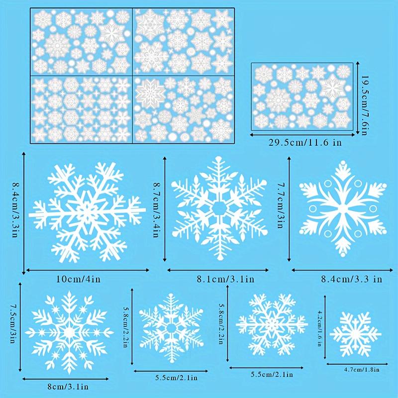 137 Christmas Snowflake Window Flowers - PVC Electrostatic Stickers for Glass - Reusable Winter Decorative Stickers