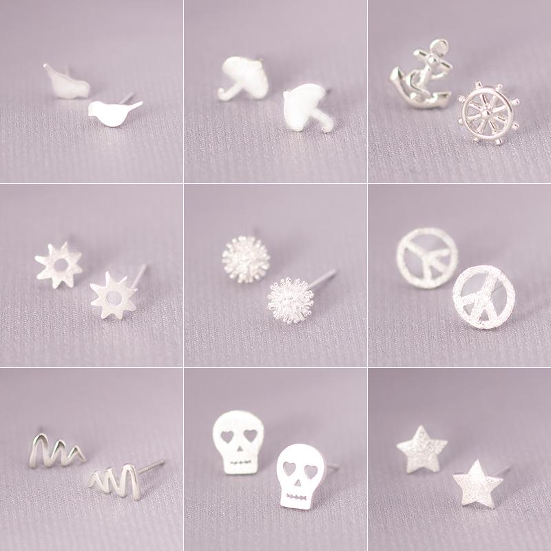 Ohrstecker mit s925 Silbernadel im koreanischen Stil für Damen – Minimalistisches & Persönlichkeitsdesign