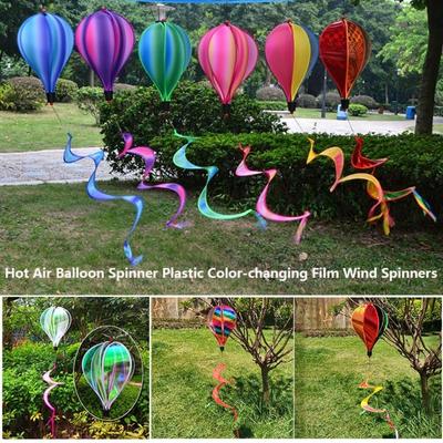 Plastic Hot Air Balloon Spinner 40cm Balloon Striped Tie Dye Pinwheels Rotating Sequins Pinwheels