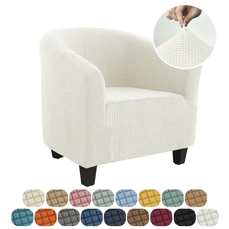 Polar Fleece Armchair Cover Stretch Tub Chair Slipcovers Living Room Elastic All-inclusive Single Sofa Protector Case Home Decor