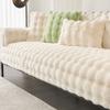 Bubble Rabbit Long Hair Plush Sofa Mat Winter Thickened Simple Anti Slip Cushion Sofa Backrest Towel Wholesale L Seat Cover