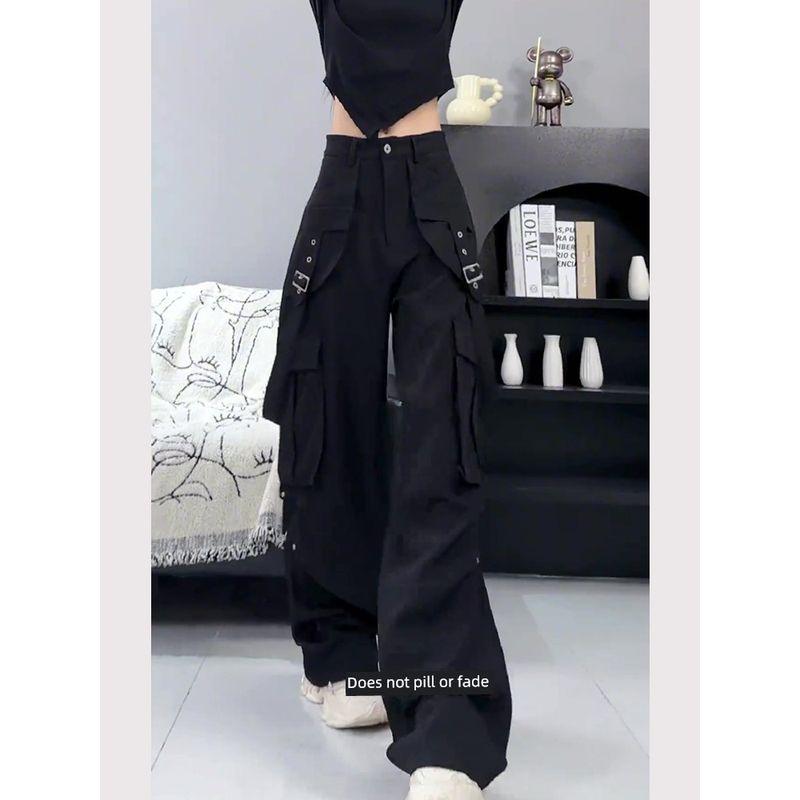 Black Jazz Dance Cargo Pants for Women 2026 New Spring Cool and Edgy Style Hiking Pants