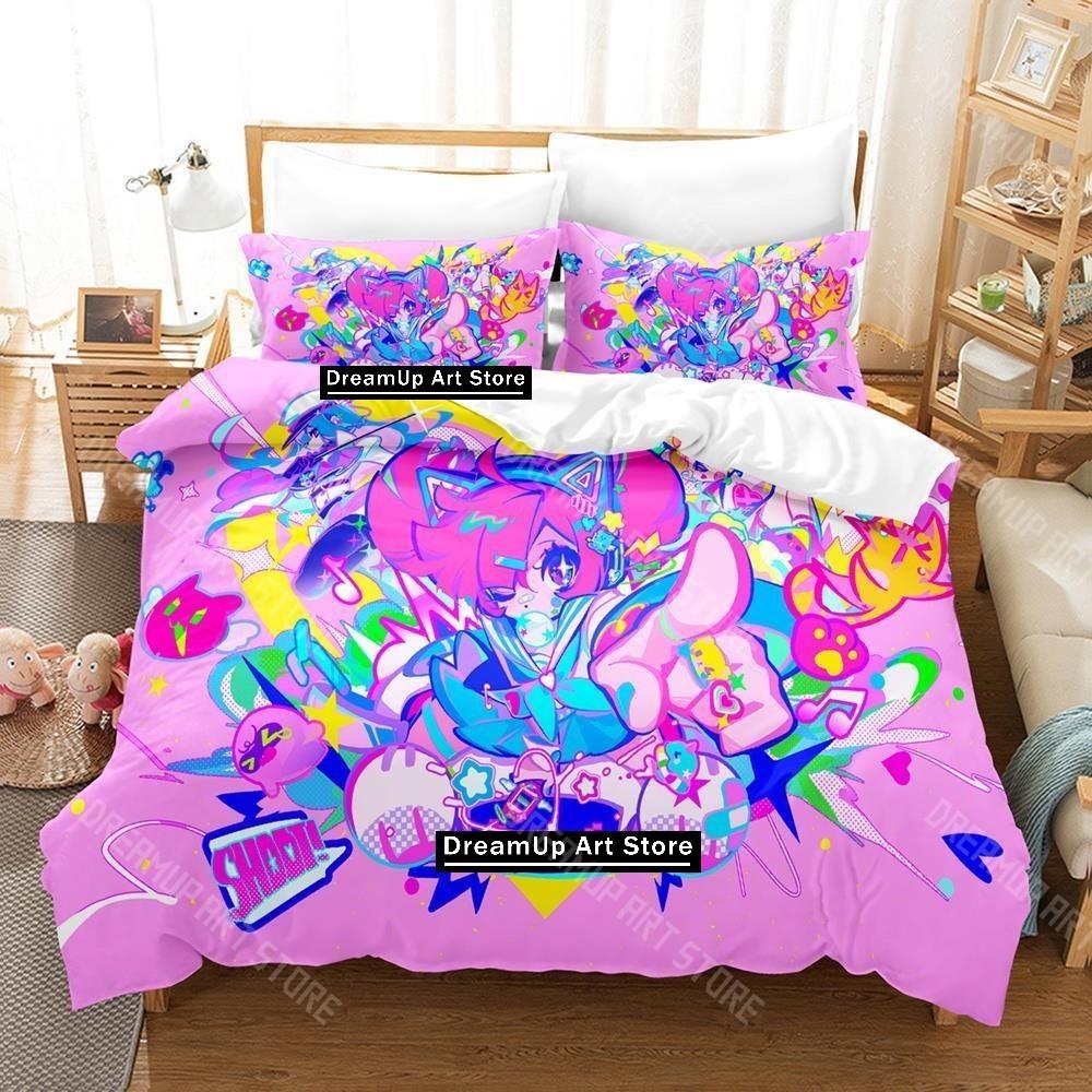 3D Printed Muse Dash Game Bedding Set for Boys Girls Duvet Cover Pillowcase Twin Queen King Full Single Double Sizes