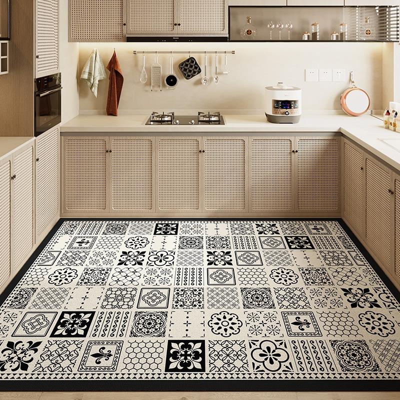 Kitchen Carpet Water-absorbing Quick-drying Non-slip Floor Mat American Retro Style Rug Large Area Home Decoration Foot Mats