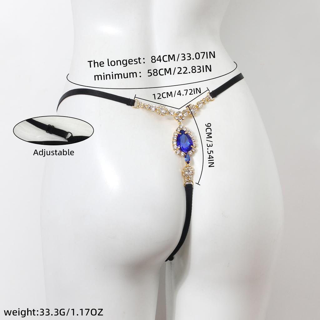 Lanț pentru corp de damă, bijuterie, stil bikini cu safir în formă de picătură de apă, strasuri, lenjerie intimă, pentru club de noapte, plajă