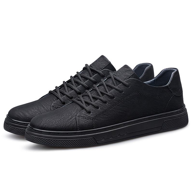 Men's Retro Lace-up Cowhide Sneakers - Trendy Casual Spring Loafers