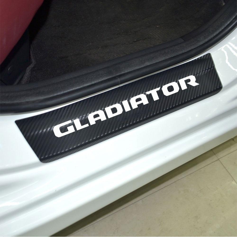 Car Threshold Pedal Sticker for Jeep Gladiator Decoration Scuff Plate Carbon Fibre Vinyl Sticker Car Accessories