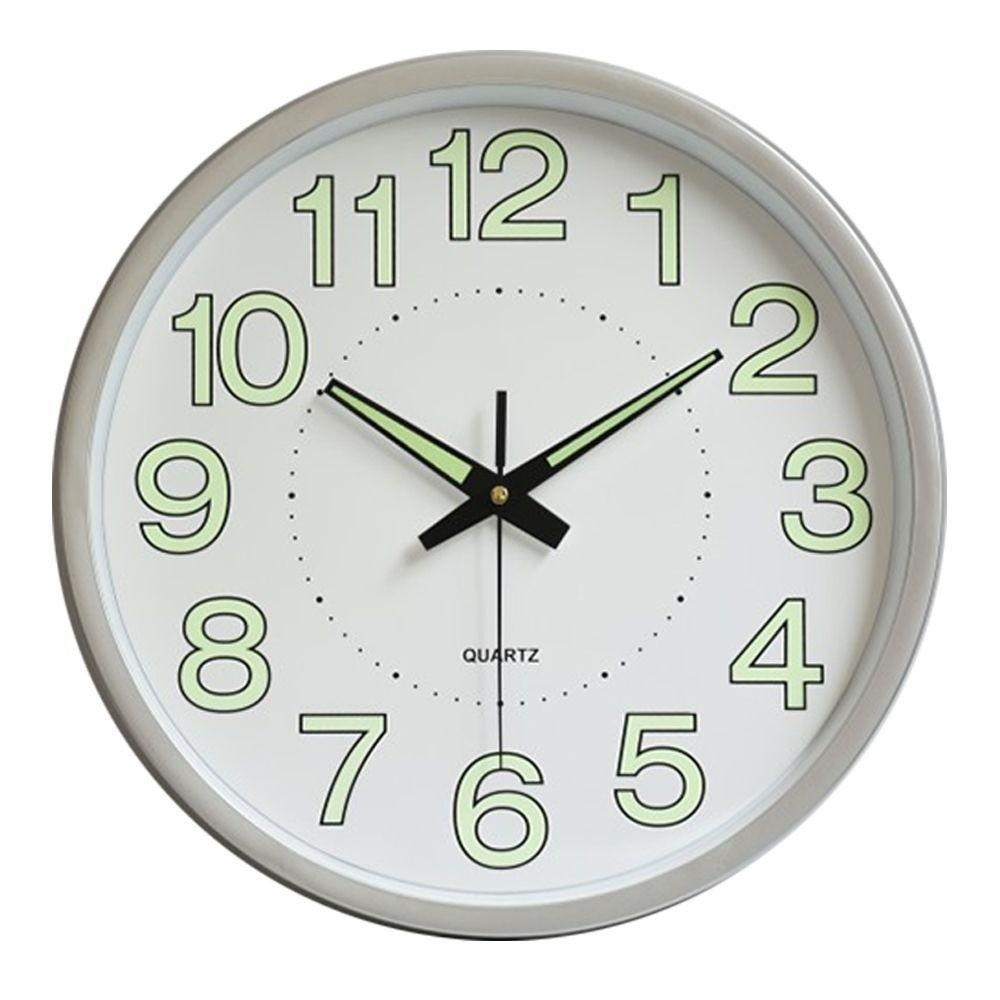 Plastic Frame Silent Quartz Clock 12 Inch Luminous Wall Clock Quiet Quiet Analog Clock Night Use