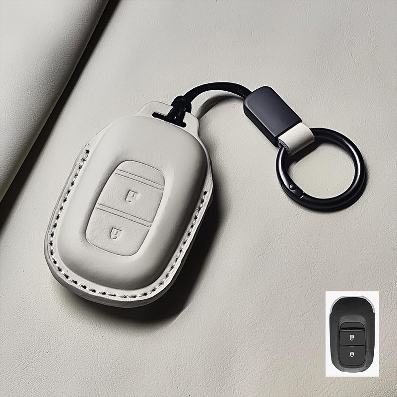Genuine Leather Car Key Case Cover Fob For Honda Accord Civic 11Th    Hr-V Cr-V Pilot Sport Si Ex Keychain Protector