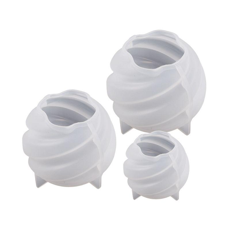 

Good-3 PCS Rotating Ball Candle Mold Creamy-White Silica Gel DIY Handmade 3D Plaster Resin Gypsum