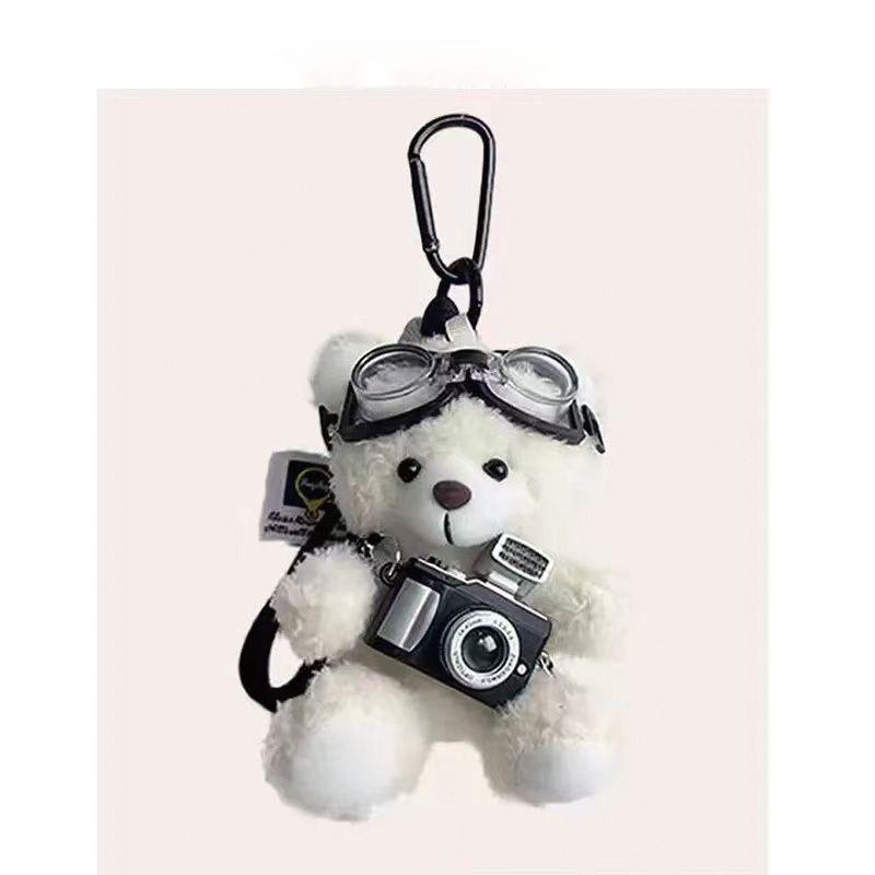 High-Value Bear Camera Keychain Bag Charm Backpack Pendant for Girls, Couples Gift, Ins Style