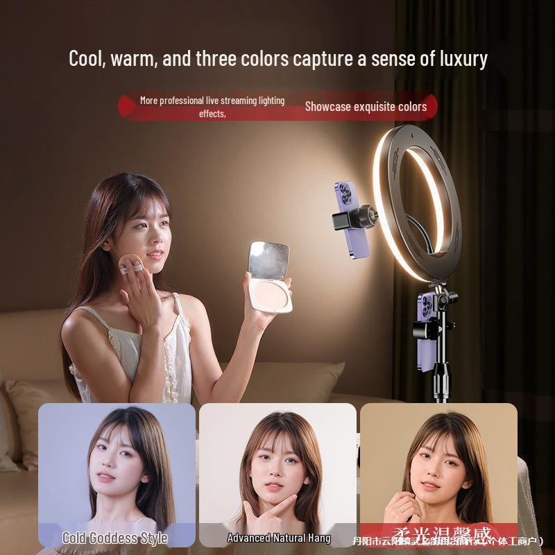 2025 Mobile Phone Fill Light Stand: Complete Set for Live Streaming, Douyin, Selfie Beauty, and Desktop Support.