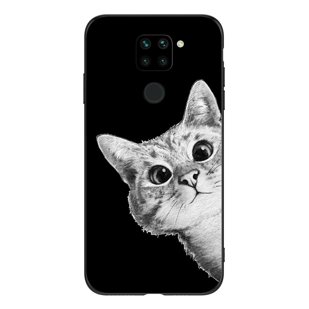 For Xiaomi Redmi Note 9 Global Phone Back Cover  Black Tpu Case Lion Wolf Tiger Dragon