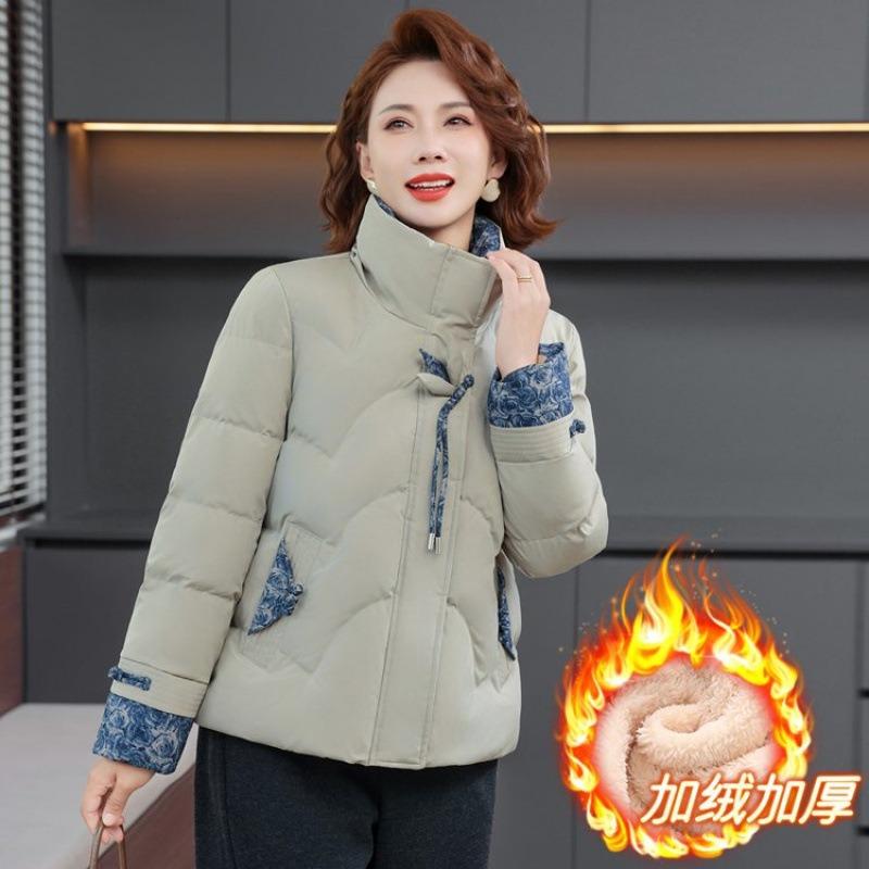 

Winter versatile loose padded jacket warm velvet padded jacket short large size women s clothing 5XL [recommended 150-80kg] хаки
