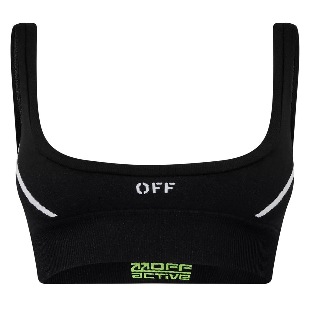 Off White Womens/Ladies Scoop Neck Snug Fit Sports Bra
