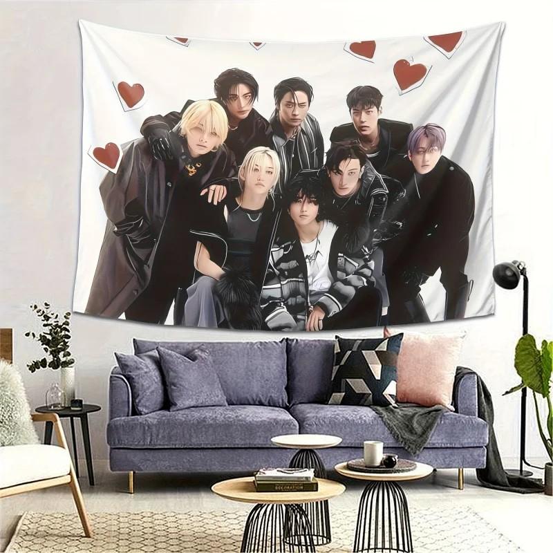 Stray Kids K-pop Tapestry Wall Hanging Love Members Group Photo Bedroom Living Room Star Chasers Background Cloth