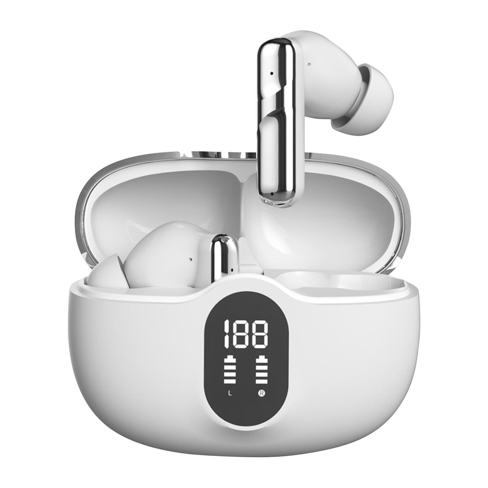 

20 часов использования стерео Bluetooth-наушники со светодиодным дисплеем IPX7 водонепроницаемые внутриканальные наушники One Size белый