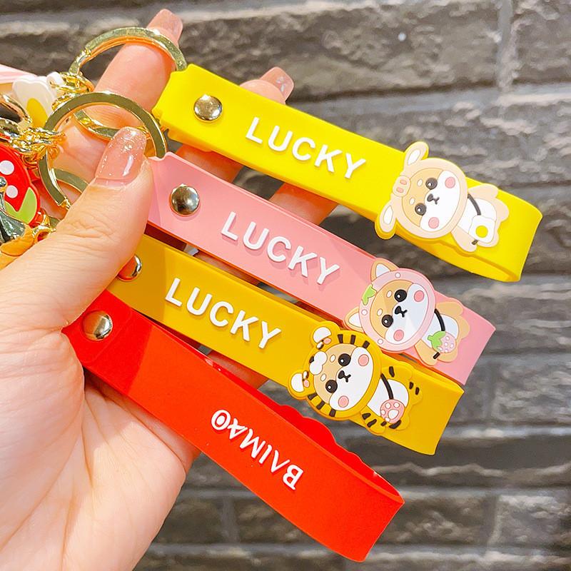Adorable Cartoon Shiba Inu Keychain Resin Cute Trendy Dog Bag Accessory For Couples