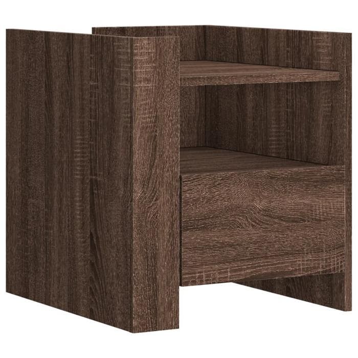 VidaXL Table de chevet chêne marron 45x50x50 cm bois d’ingénierie, meuble de chevet, table d'appoint, armoire de lit, 848282