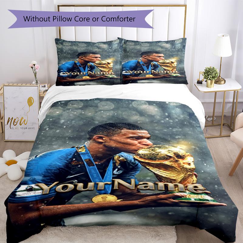 Mbappe 199 Customize your name Bedding Set Breathable Duvet Cover with Pillowcases Home Decoration Birthday Gift