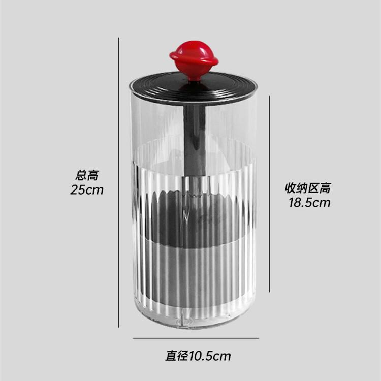 

Transparent Makeup Brush Holder with Lid Automatic Lifting Dustproof Makeup Brushes Organizer for Vanity Cosmetics Storage Box 10.5x 10.5x 25cm