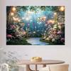 2D Magical Forest Backdrop, Enchanted Butterfly Garden Photo Booth Background
