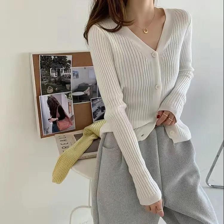 Autumn Knitted Open Cardigan Women's New Style V-neck Soft Sun Protection Outerwear Loose Versatile Top Korean Style