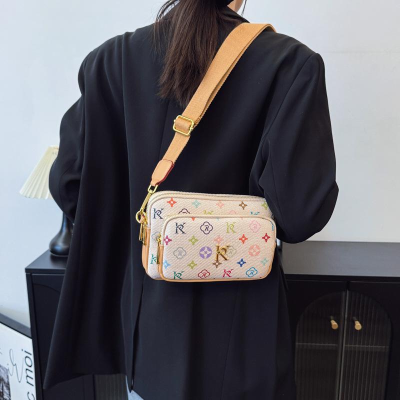 Nischen-Tasche Damen neue kleine Umhängetasche Retro quadratische Tasche modisch vielseitig breiter Schultergurt Messenger Bag Hüft-Brusttasche