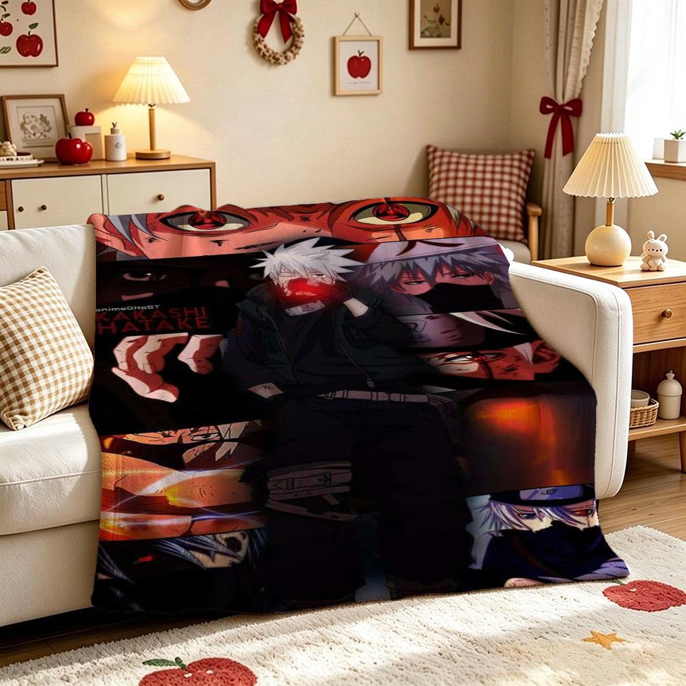 Kakashi Anime Ninja Print Blanket Sofa Blanket Soft And Comfortable Outdoor Plush Blanket Christmas Gifts Machine Washable